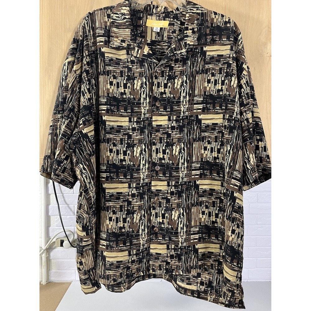 Silver‎ Silk SS Button Up 5X Brown Black